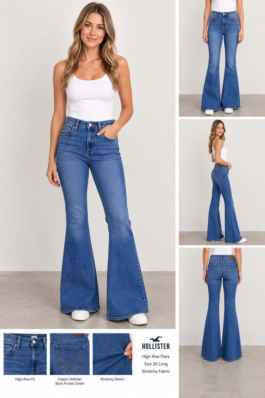 Hollister High-Rise Flare Jeans tagged 2L/W26